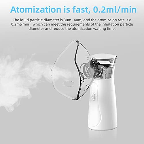 Nebulizer,Portable Mini Vaporizers Handheld Atomizers for Adults and Children,Ultrasonic Humidifier for Home and Travel Use, Steam Mesh Inhalators (01 White-With Self Clean Function)