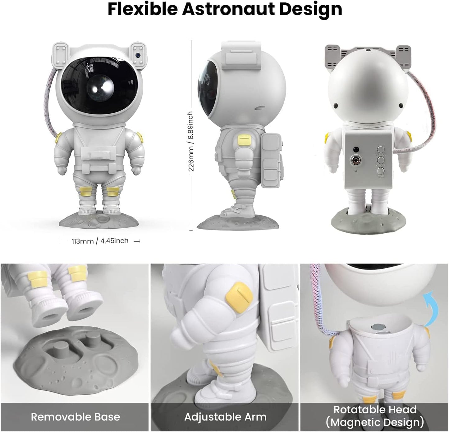 &nbsp;Star Projector Night Light with Timer, Remote Control and 360°Adjustable Design, Astronaut Nebula Galaxy Night Light Projector for Children Adults...