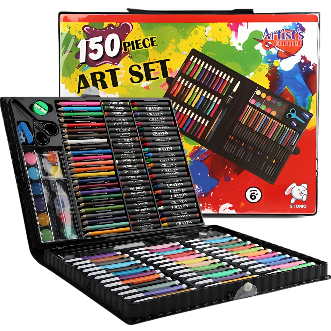 Kids Art Drawing Crayon 150 Color Set for Kids Case Art and Craft Supplies Drawing and Painting Set Great Gift