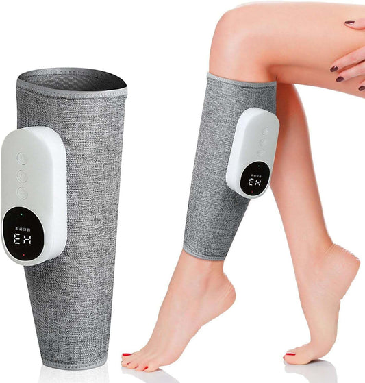 Pretocter Leg Compression Massager Electric Calf Foot Massager with Heat Cordless Muscle Massager with 3 Modes Intensities Heated Knee Sleeve Wrap Foot...