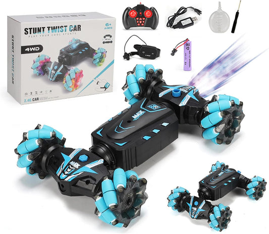 Stunt Car, 4WD 2.4GHz Remote Control Gesture Sensor Toy Cars, 360° Rotating Off Road Vehicle with Lights, Toy Cars for kids